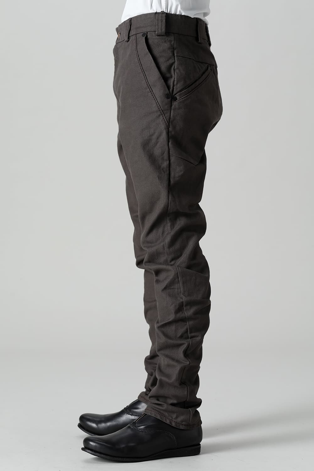 Slim pants Cavalry twill Garment wash Lava Stone