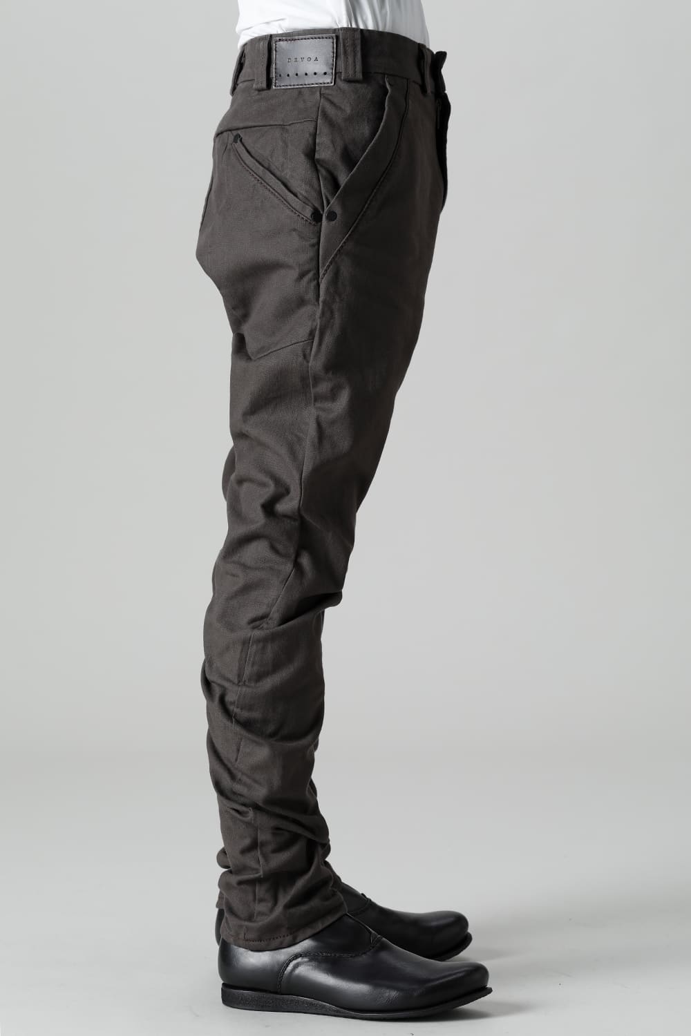 Slim pants Cavalry twill Garment wash Lava Stone