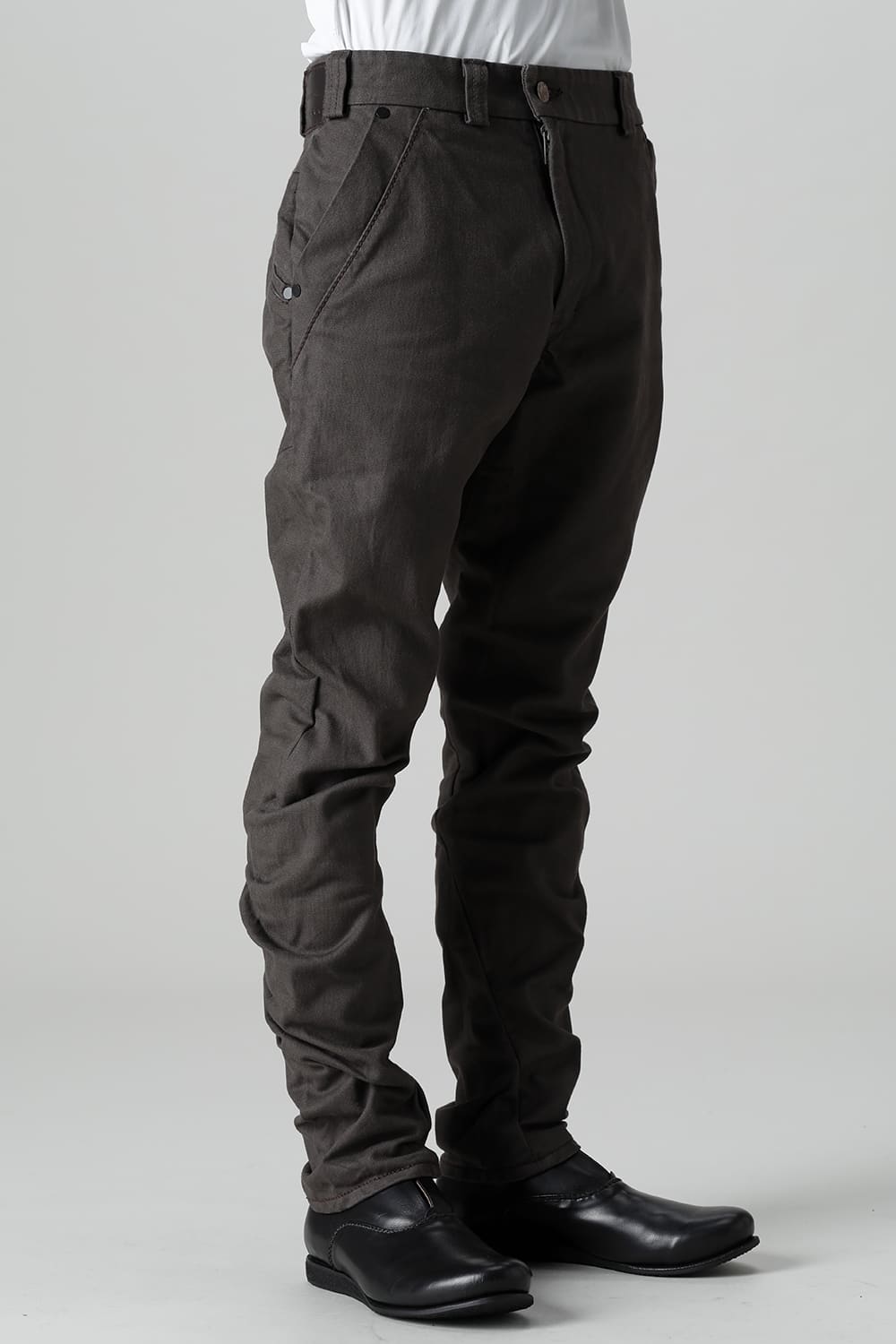 Slim pants Cavalry twill Garment wash Lava Stone