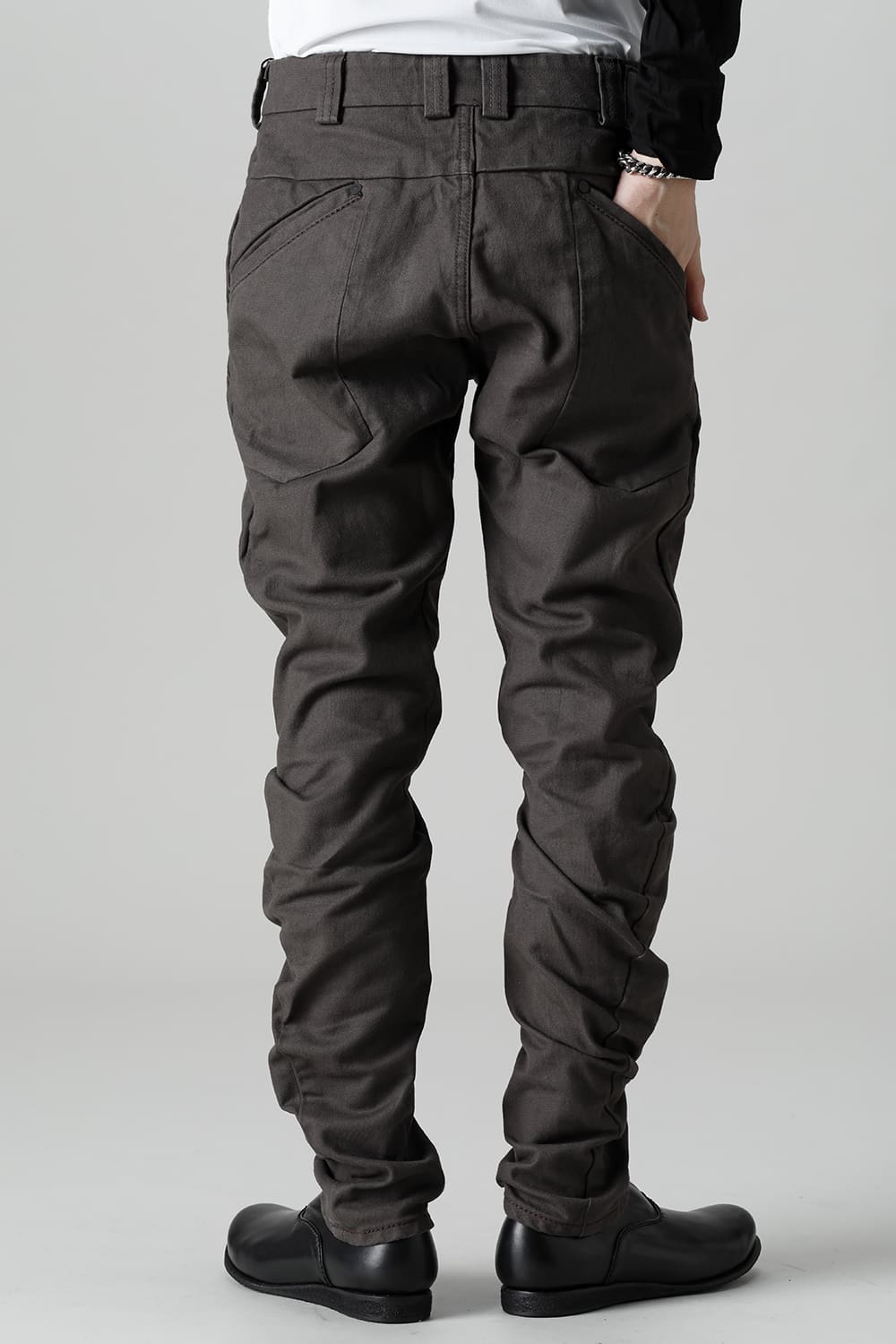 Slim pants Cavalry twill Garment wash Lava Stone