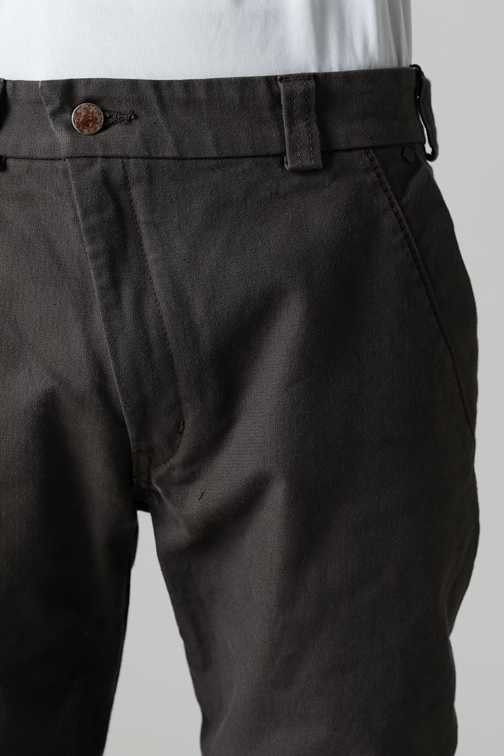 Slim pants Cavalry twill Garment wash Lava Stone