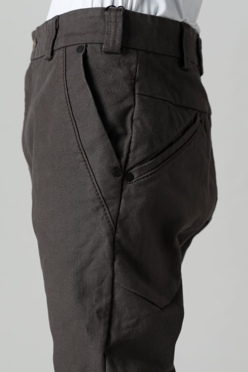 Slim pants Cavalry twill Garment wash Lava Stone