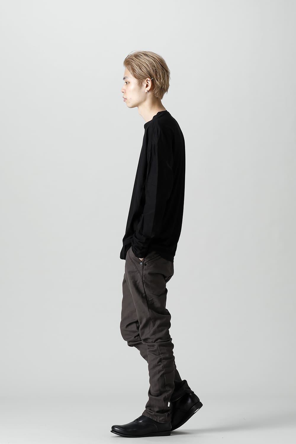 Slim pants Cavalry twill Garment wash Lava Stone