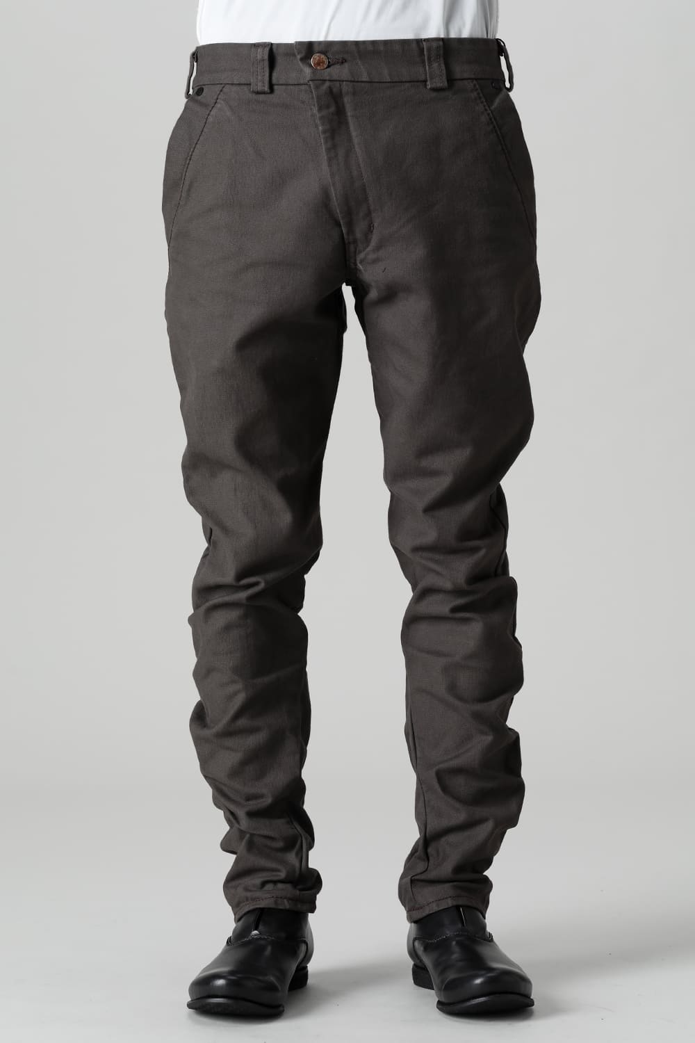 Slim pants Cavalry twill Garment wash Lava Stone