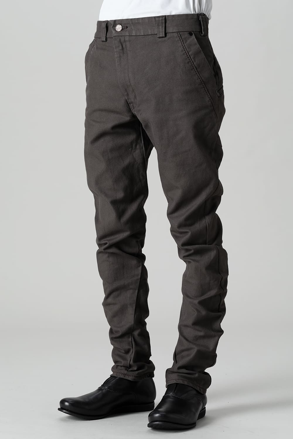 Slim pants Cavalry twill Garment wash Lava Stone