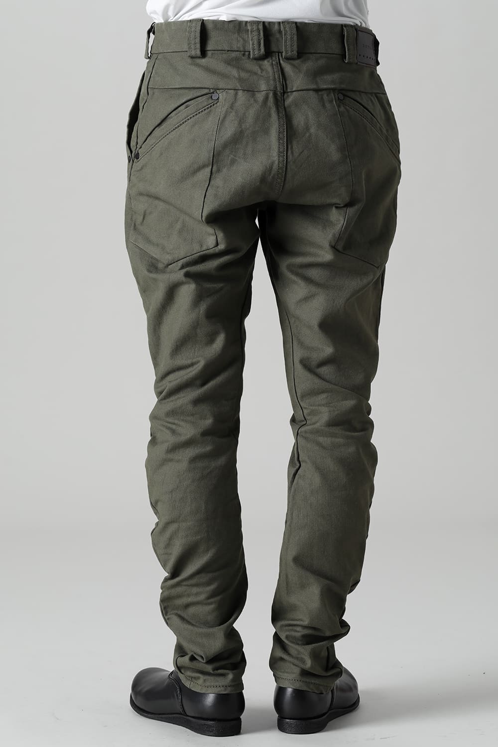 Slim pants Cavalry twill Garment wash Olive