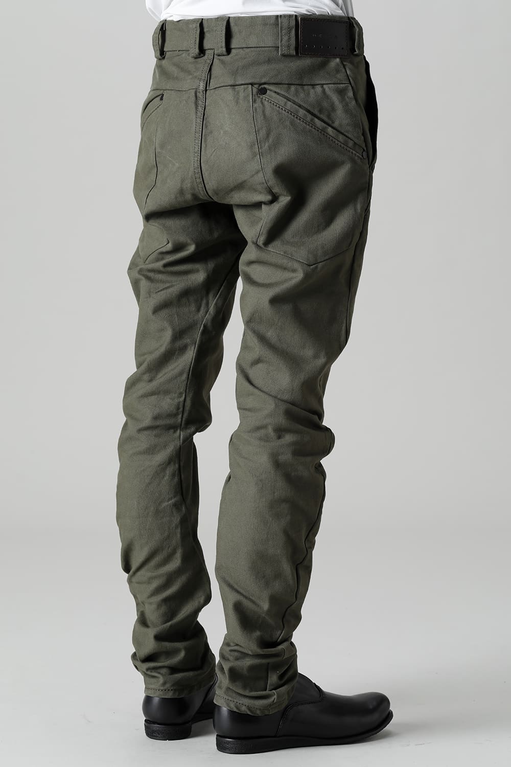 Slim pants Cavalry twill Garment wash Olive