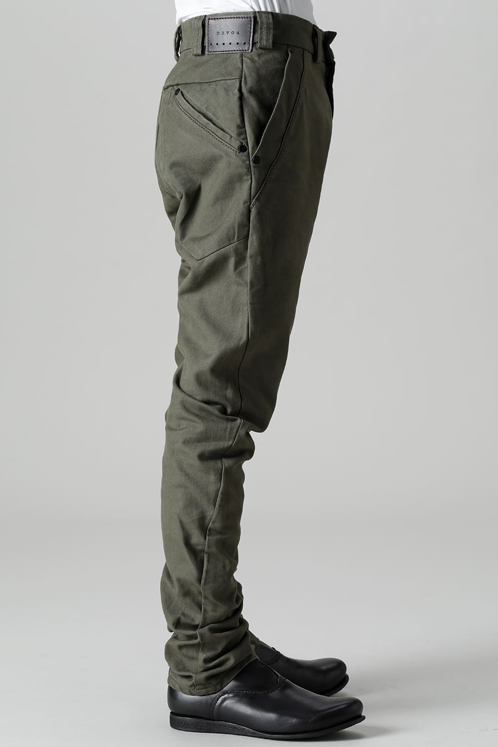 Slim pants Cavalry twill Garment wash Olive