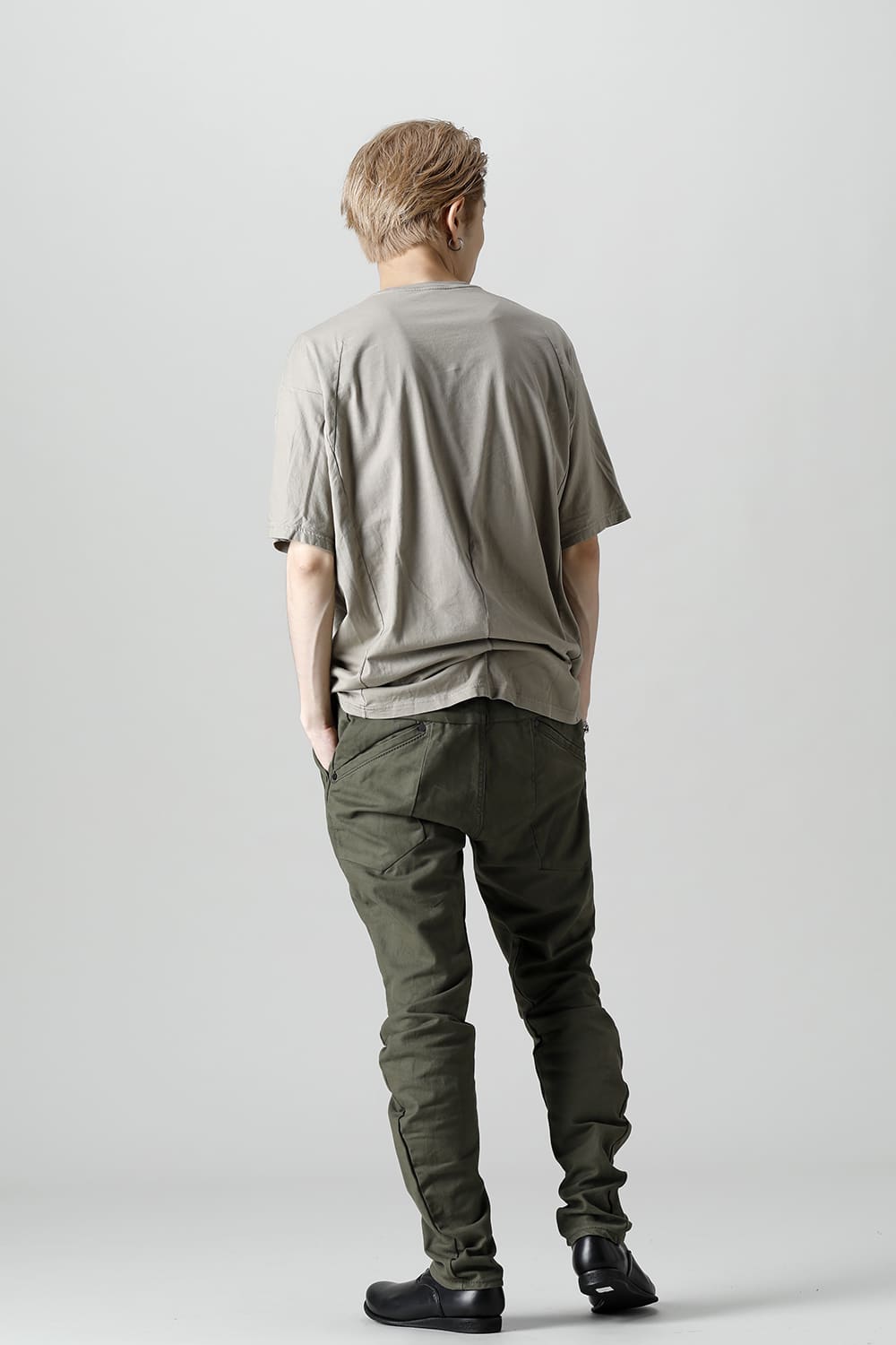 Slim pants Cavalry twill Garment wash Olive