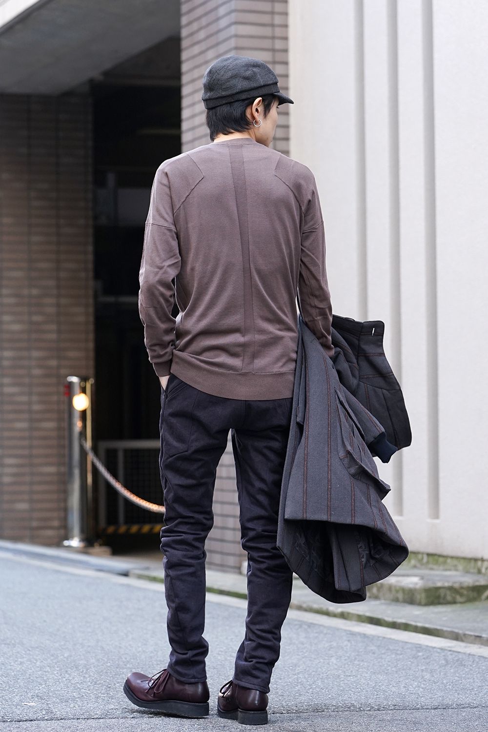 DEVOA Uneven Yarn Selvedge Denim Slim pants - Purple Gray