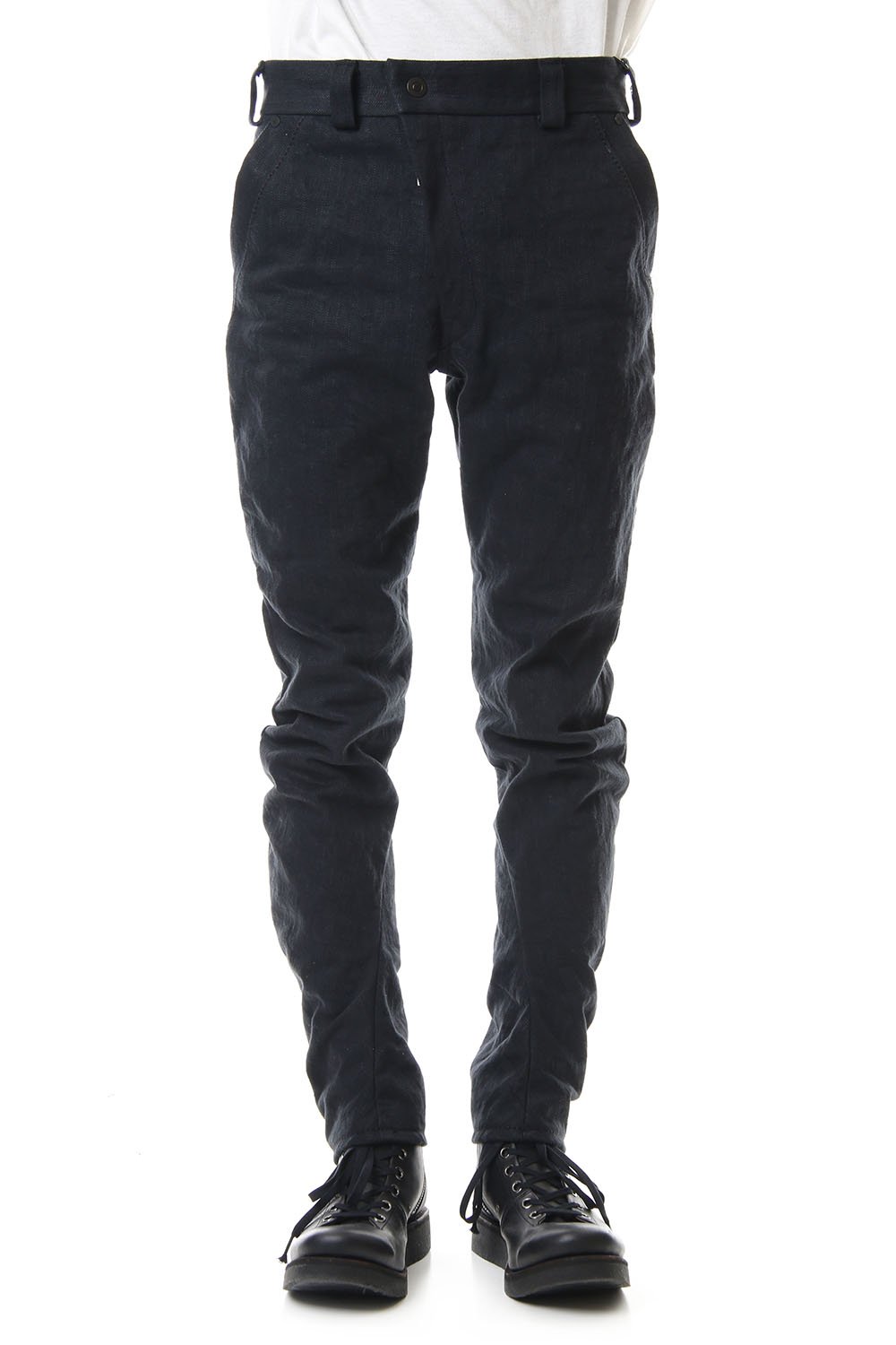 DEVOA Uneven Yarn Selvedge Denim Slim pants - Black