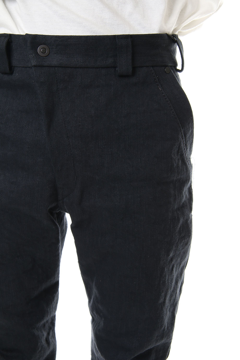 DEVOA Uneven Yarn Selvedge Denim Slim pants - Black