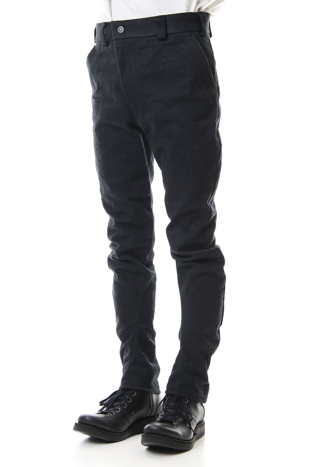DEVOA Uneven Yarn Selvedge Denim Slim pants - Black