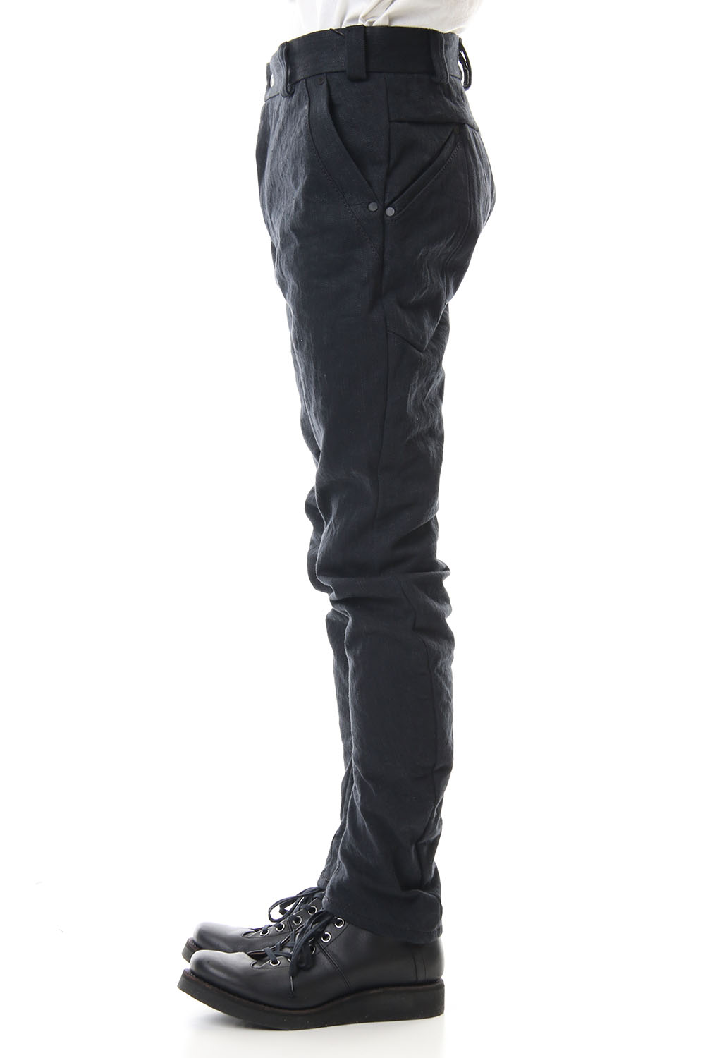 DEVOA Uneven Yarn Selvedge Denim Slim pants - Black