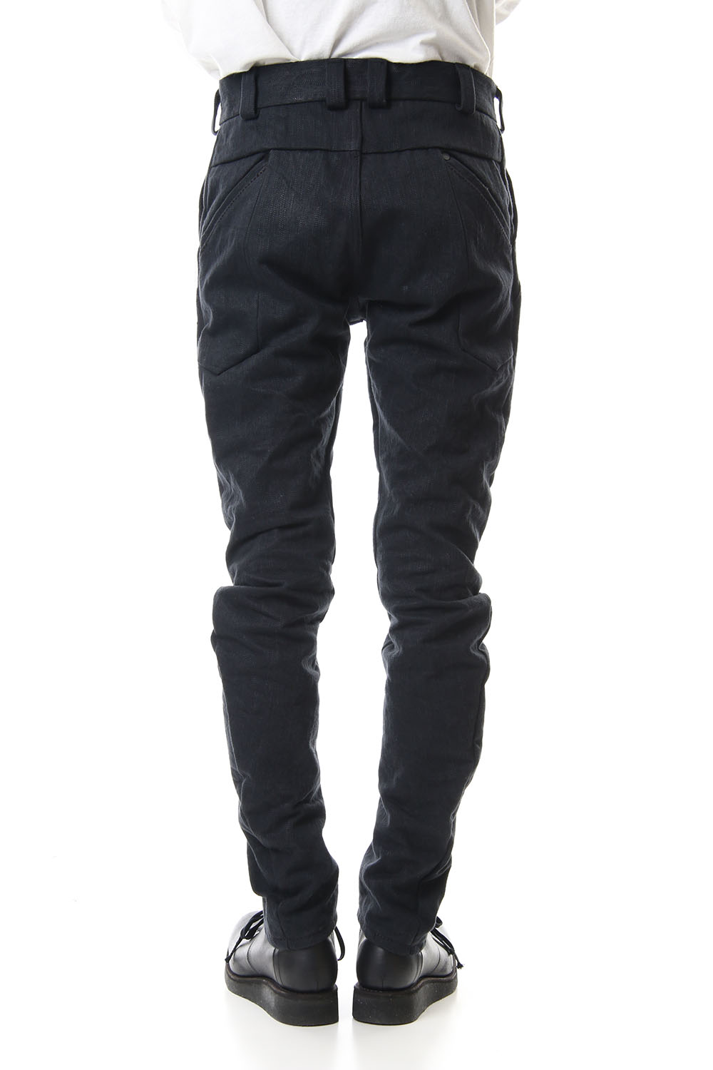 DEVOA Uneven Yarn Selvedge Denim Slim pants - Black