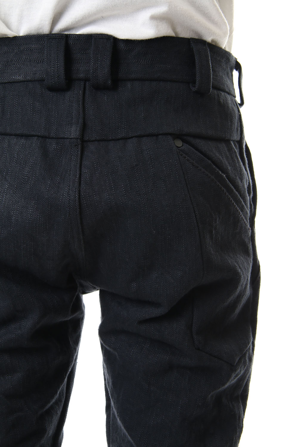 DEVOA Uneven Yarn Selvedge Denim Slim pants - Black