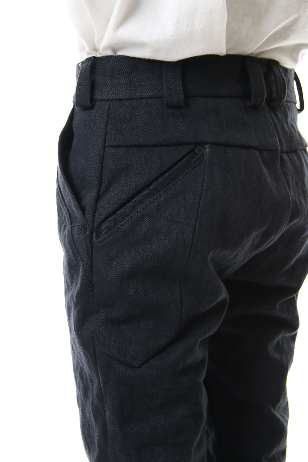 DEVOA Uneven Yarn Selvedge Denim Slim pants - Black