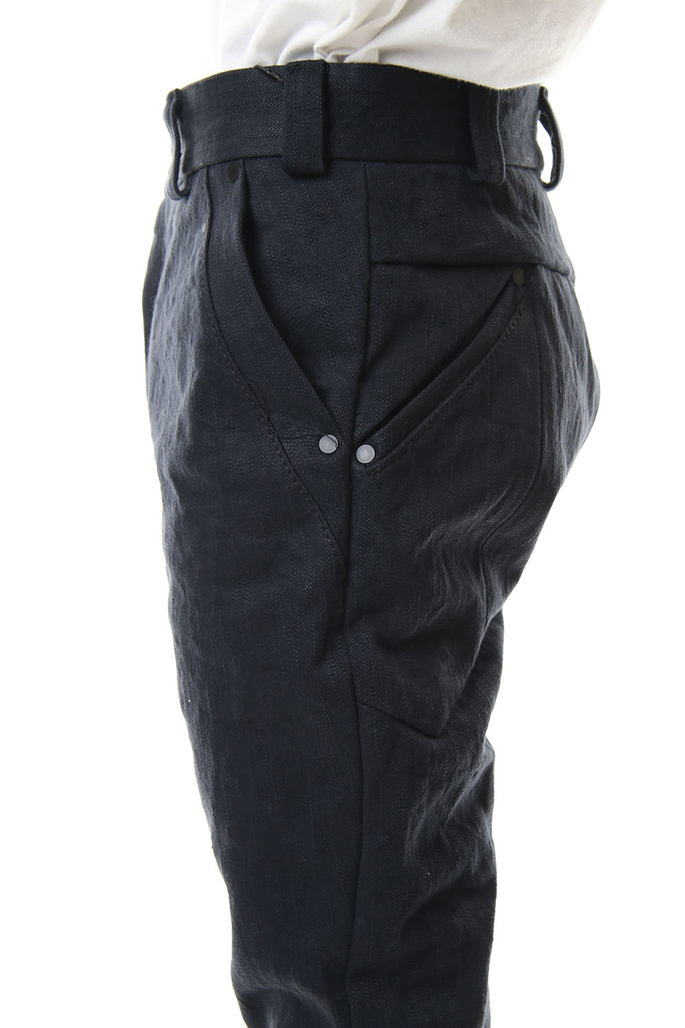 DEVOA Uneven Yarn Selvedge Denim Slim pants - Black