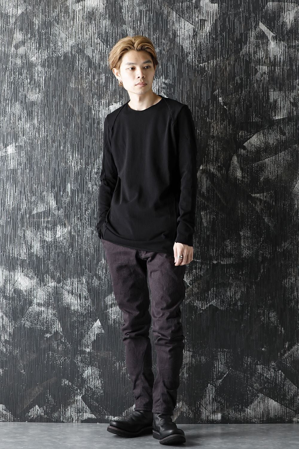 DEVOA Uneven Yarn Selvedge Denim Slim pants - Purple Gray