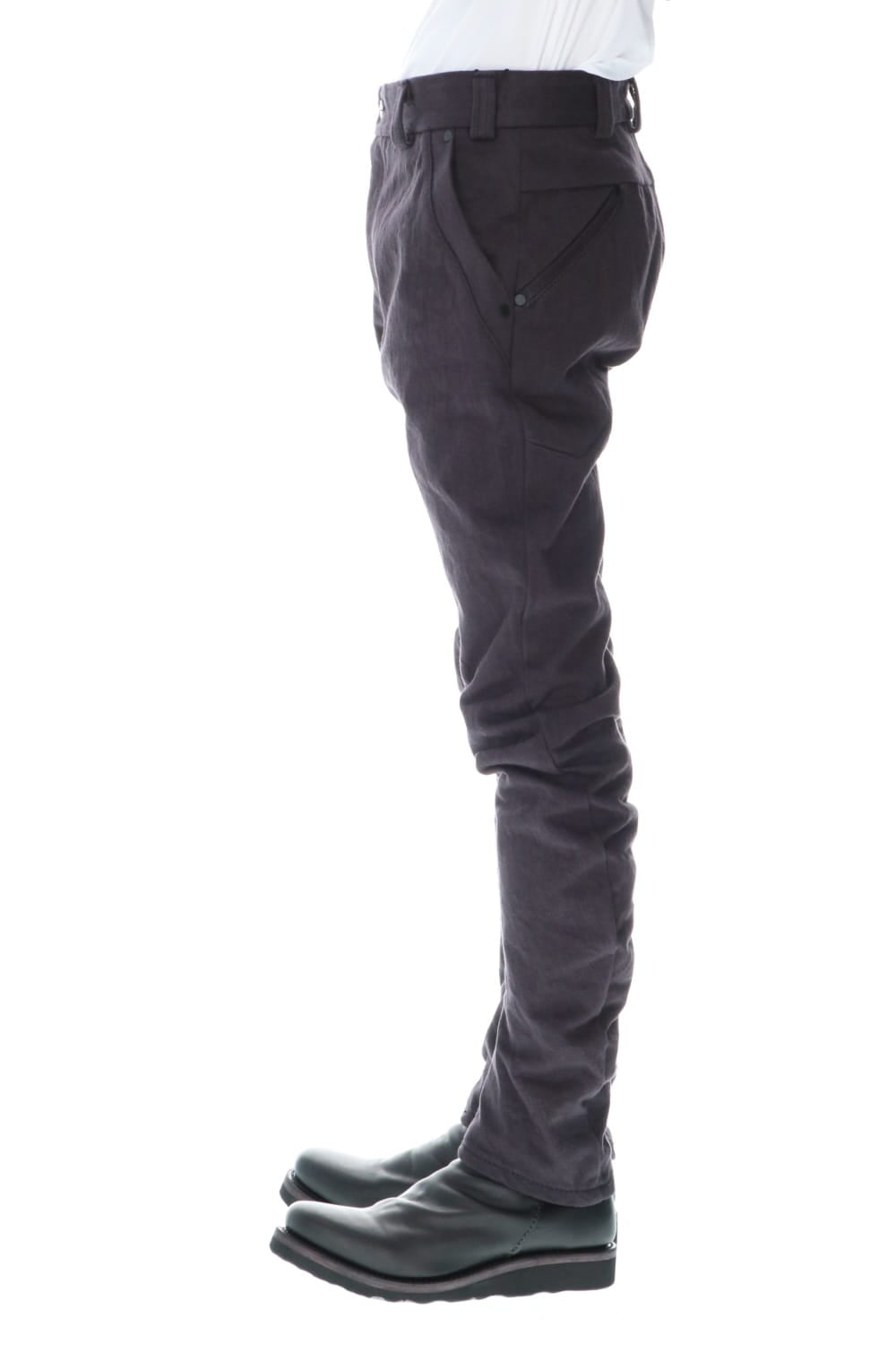 DEVOA Uneven Yarn Selvedge Denim Slim pants - Purple Gray