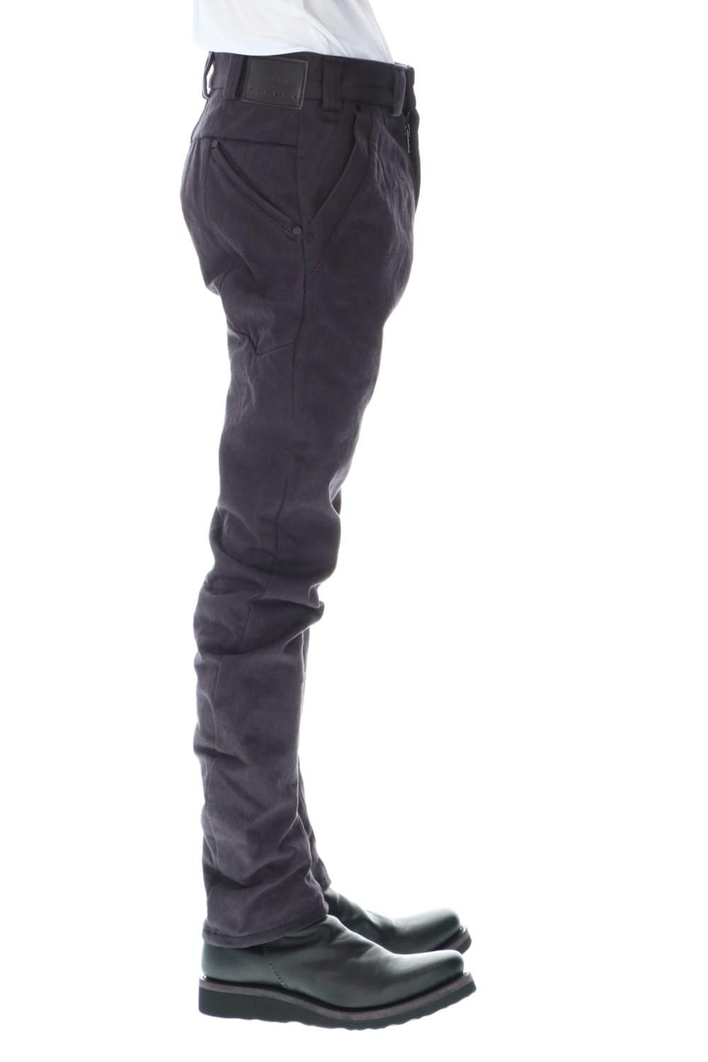 DEVOA Uneven Yarn Selvedge Denim Slim pants - Purple Gray