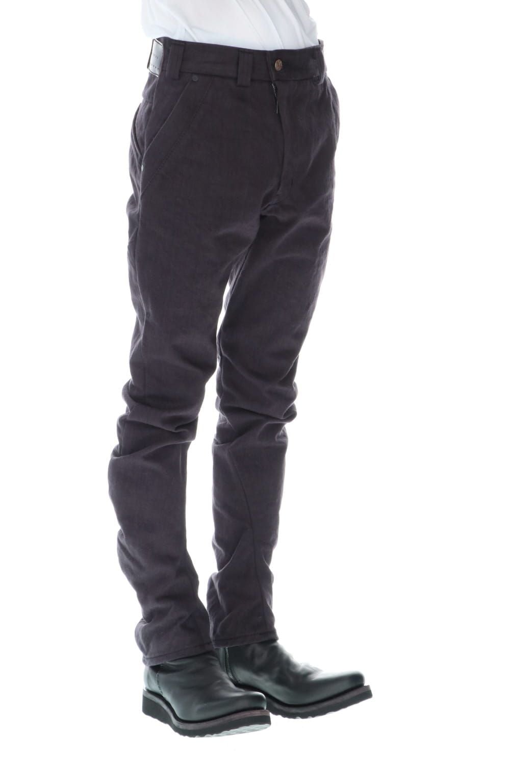 DEVOA Uneven Yarn Selvedge Denim Slim pants - Purple Gray