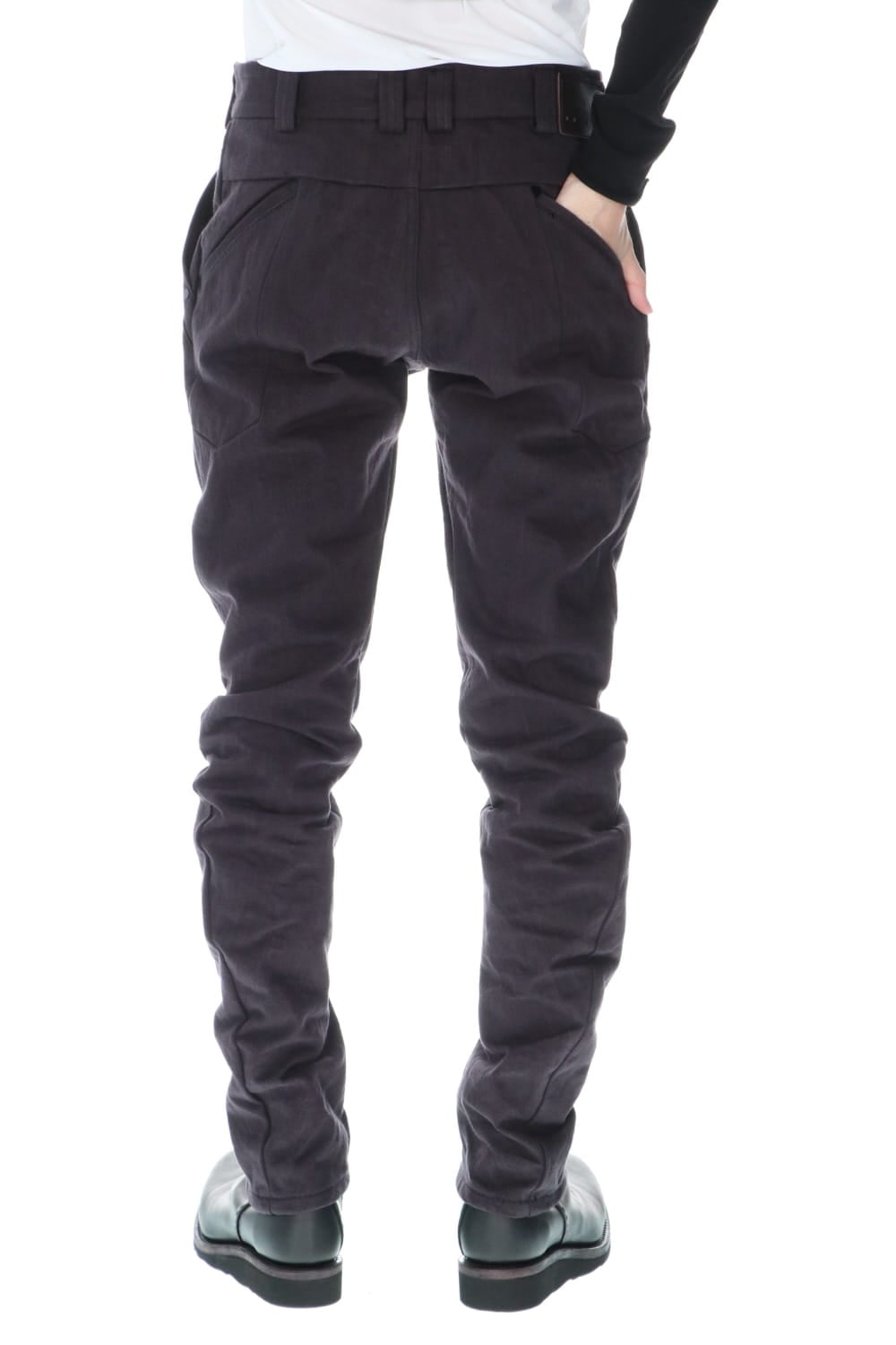 DEVOA Uneven Yarn Selvedge Denim Slim pants - Purple Gray