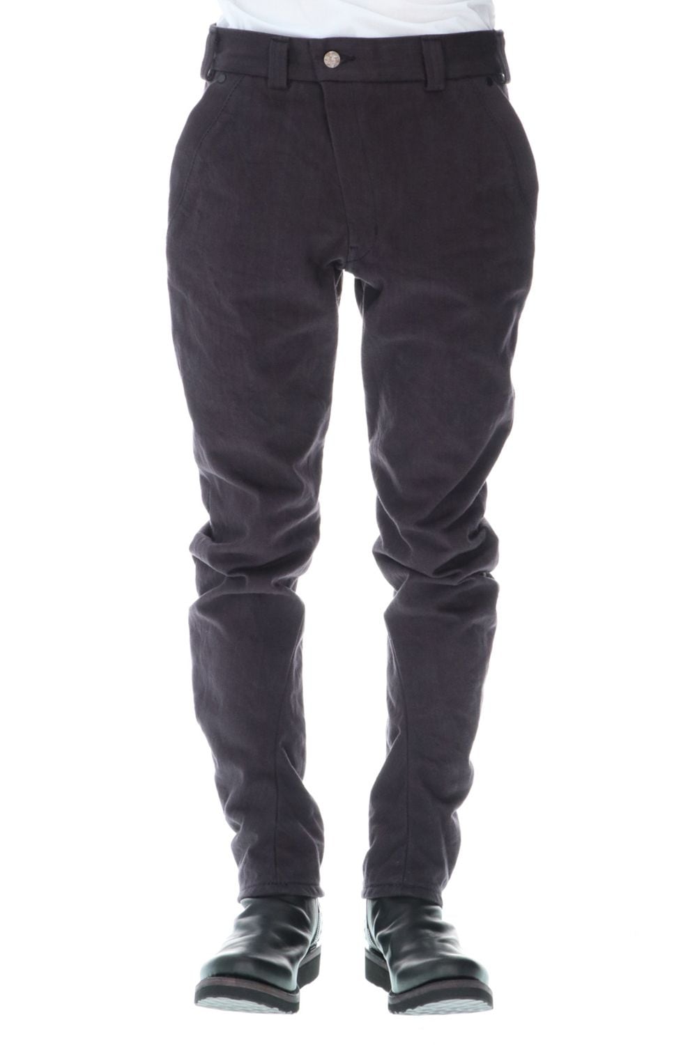 DEVOA Uneven Yarn Selvedge Denim Slim pants - Purple Gray