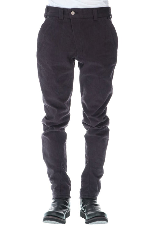 DEVOA Uneven Yarn Selvedge Denim Slim pants - Purple Gray