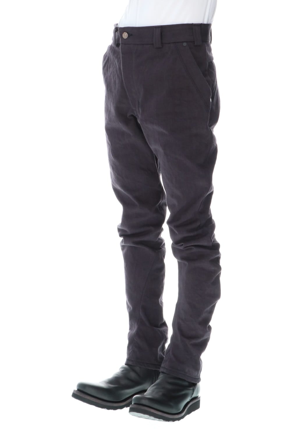 DEVOA Uneven Yarn Selvedge Denim Slim pants - Purple Gray