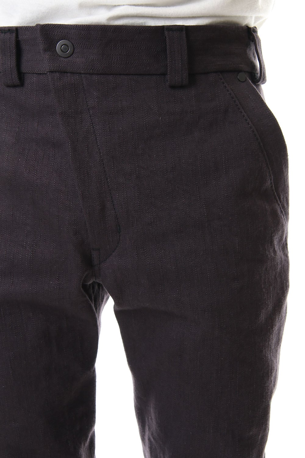 DEVOA Uneven Yarn Selvedge Denim Slim pants - Purple Gray