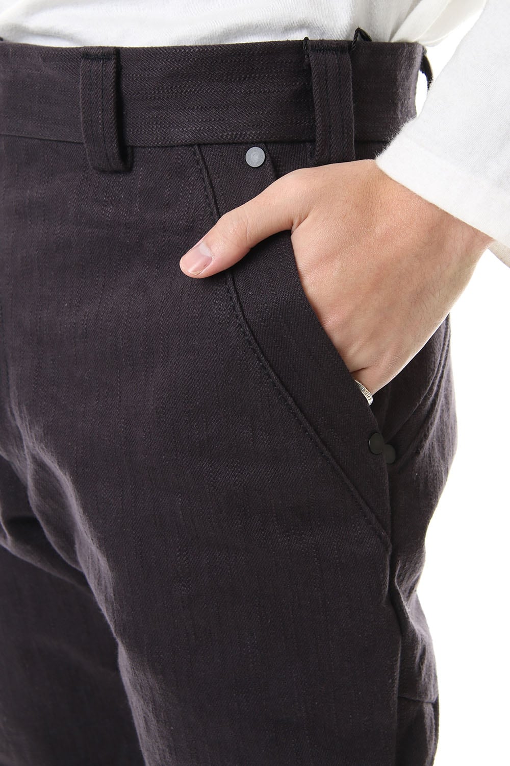 DEVOA Uneven Yarn Selvedge Denim Slim pants - Purple Gray