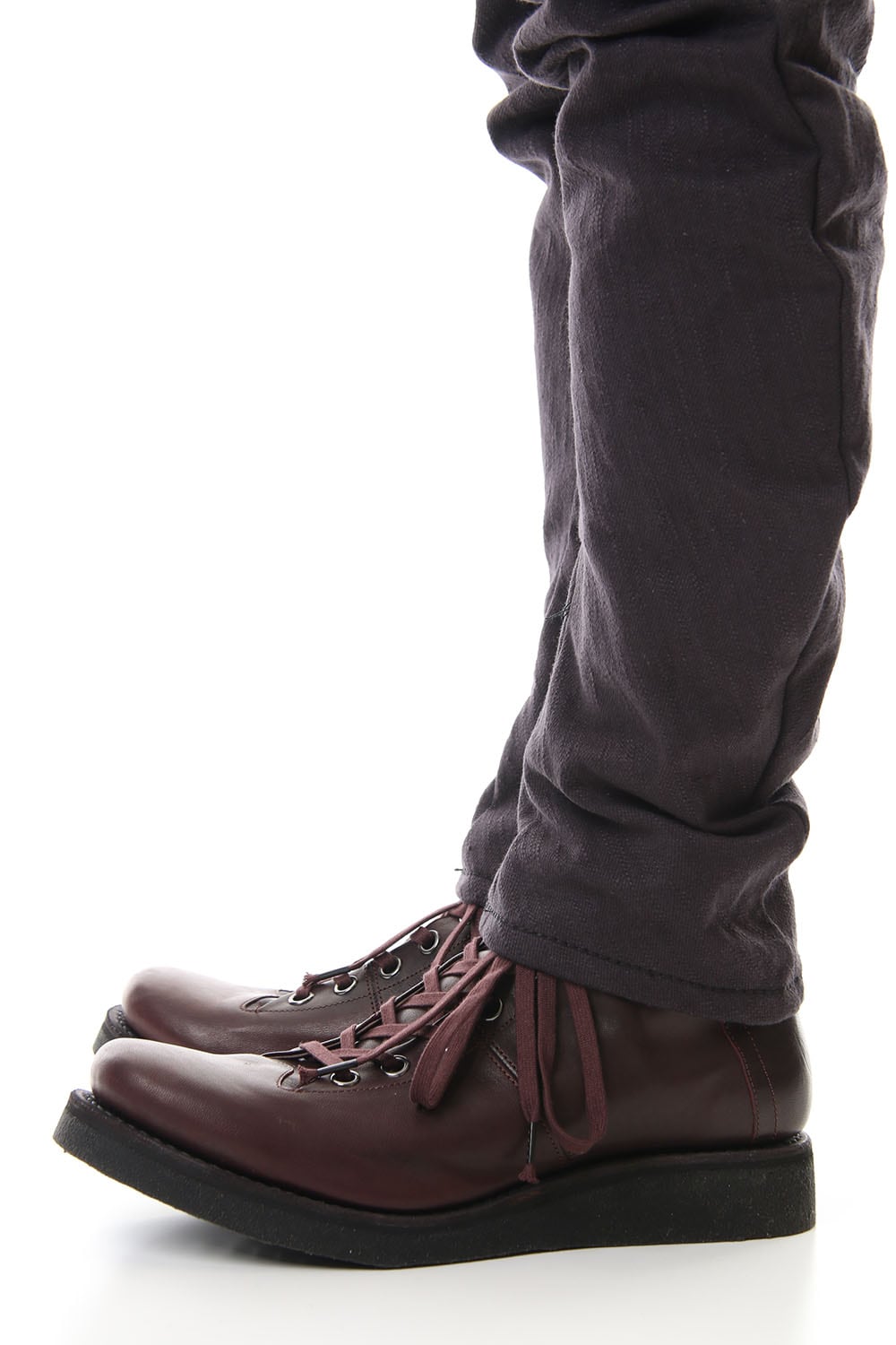 DEVOA Uneven Yarn Selvedge Denim Slim pants - Purple Gray