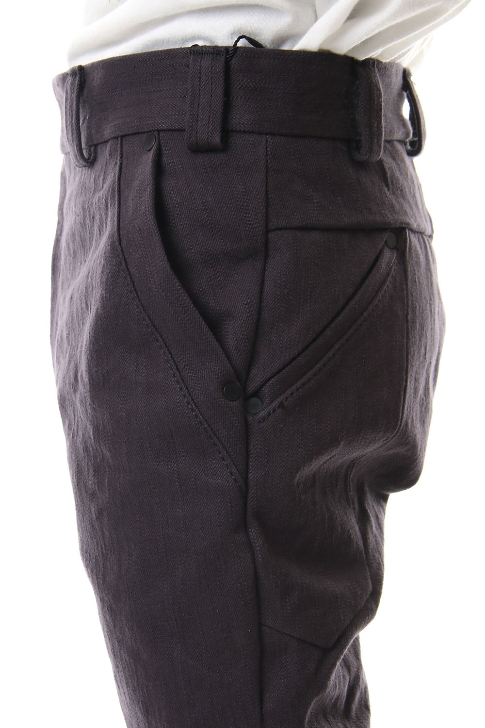 DEVOA Uneven Yarn Selvedge Denim Slim pants - Purple Gray