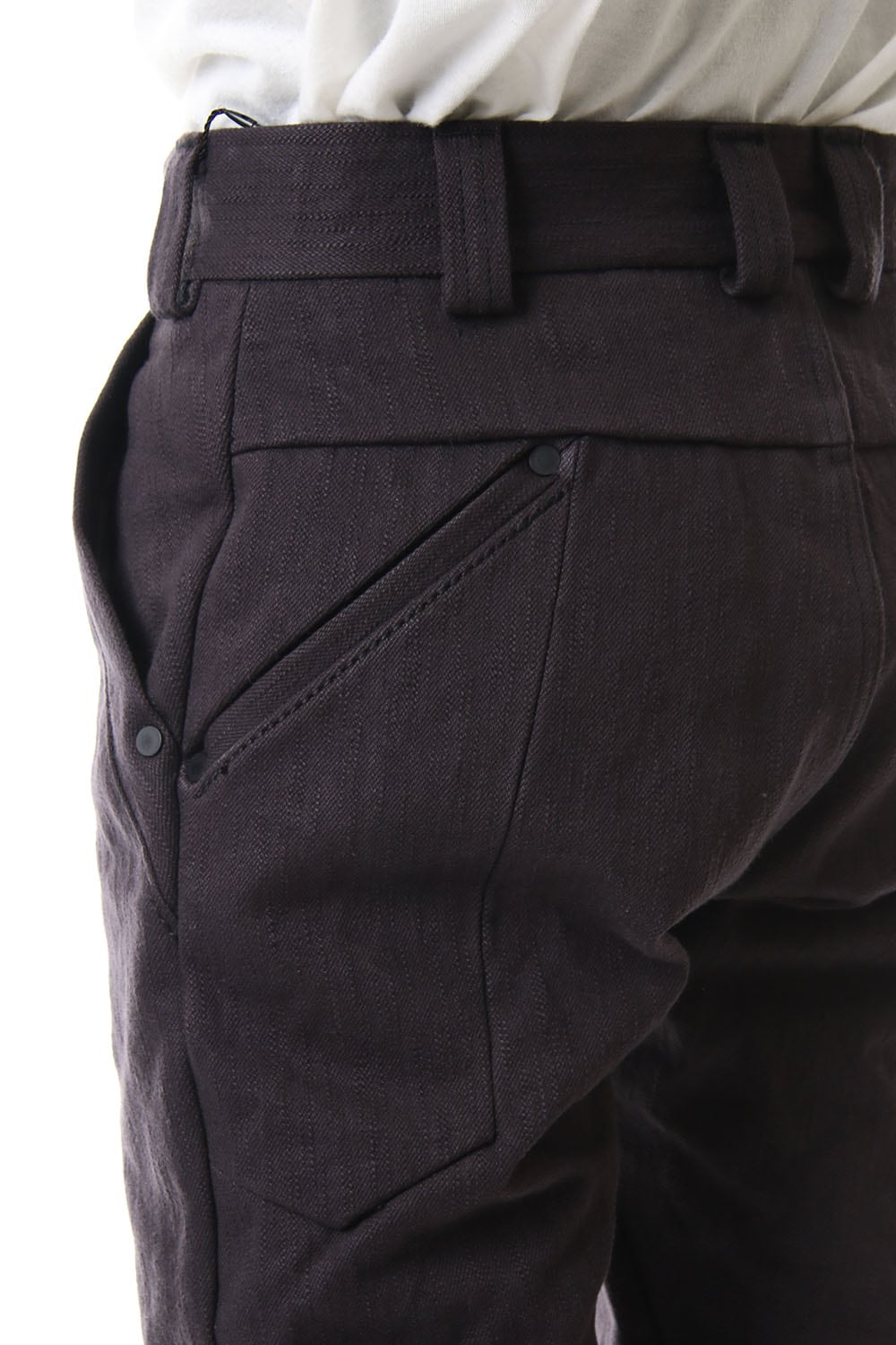 DEVOA Uneven Yarn Selvedge Denim Slim pants - Purple Gray