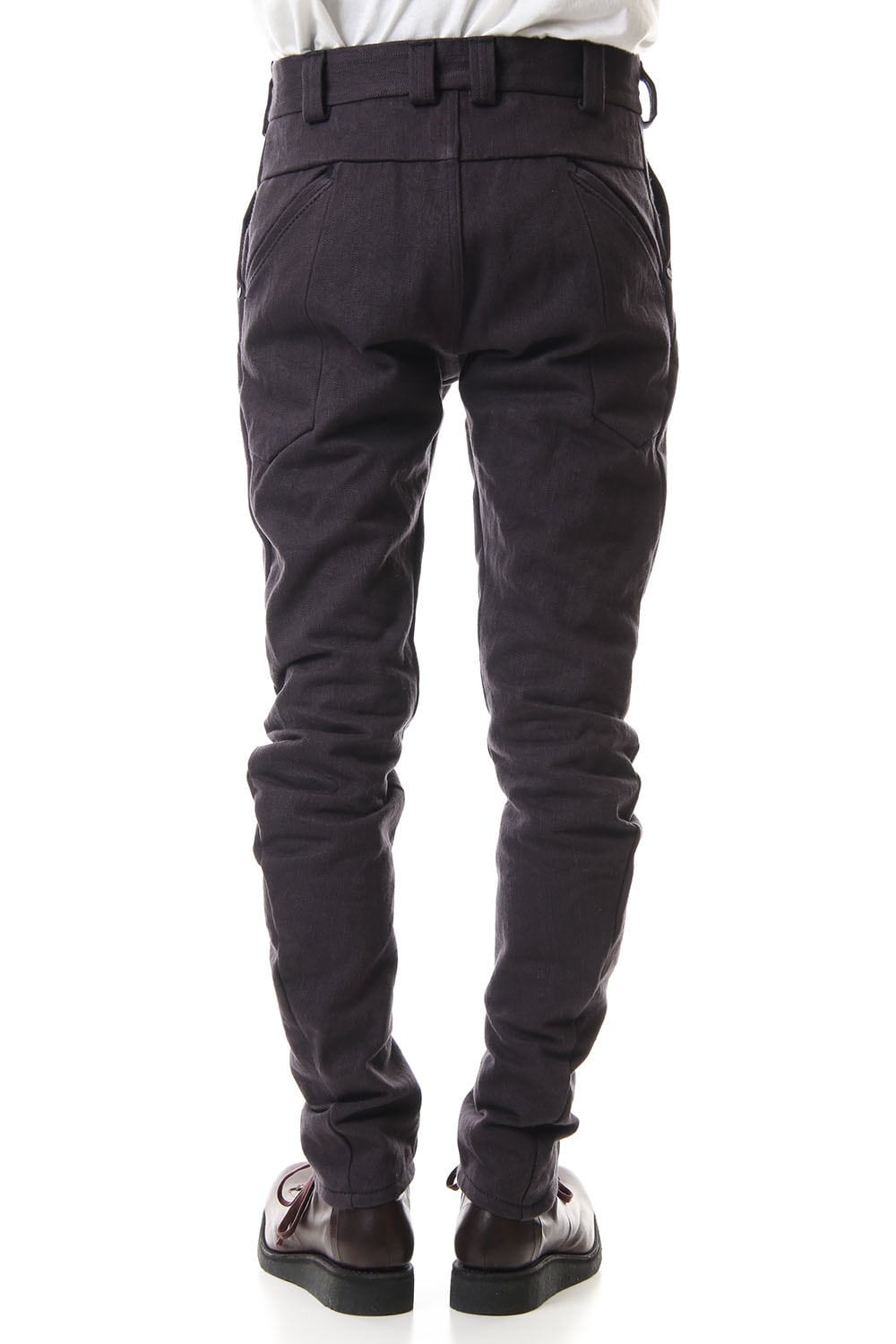 DEVOA Uneven Yarn Selvedge Denim Slim pants - Purple Gray