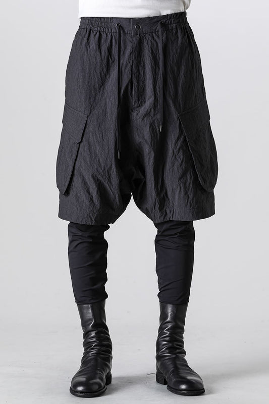 Layered pants Shrink cotton / nylon Black
