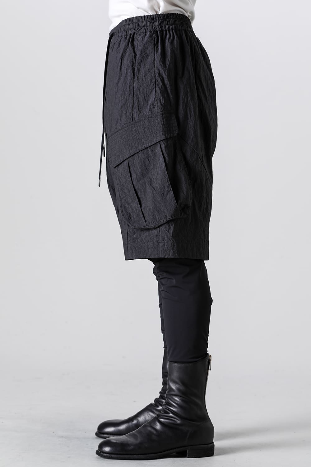 Layered pants Shrink cotton / nylon Black