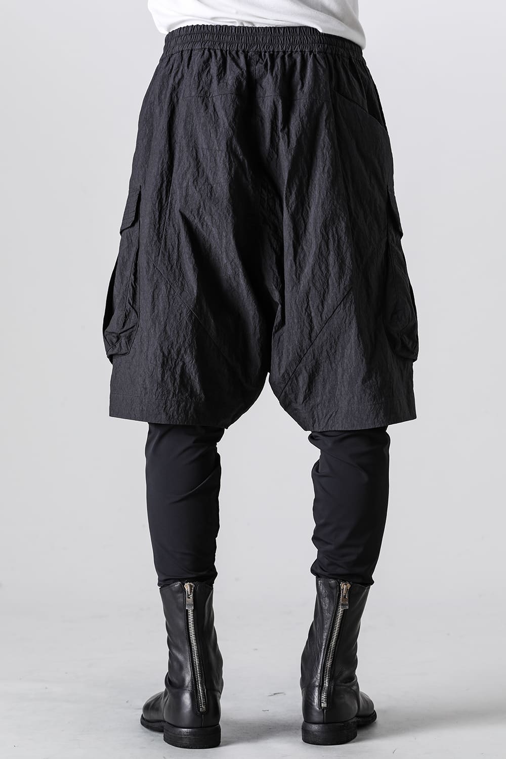 Layered pants Shrink cotton / nylon Black