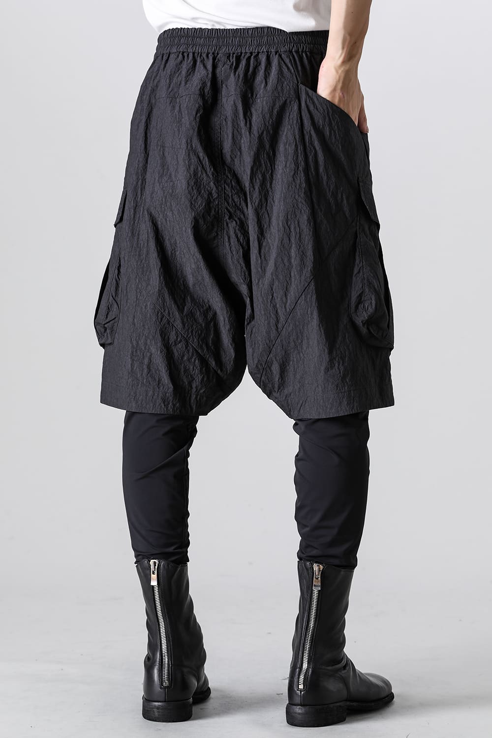 Layered pants Shrink cotton / nylon Black