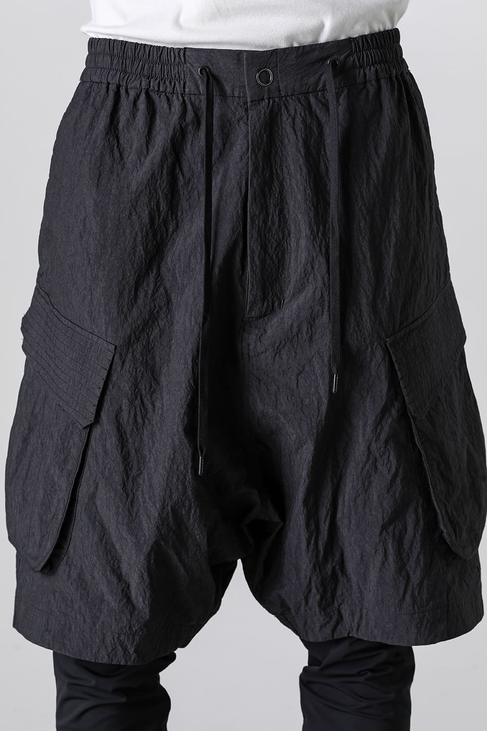 Layered pants Shrink cotton / nylon Black
