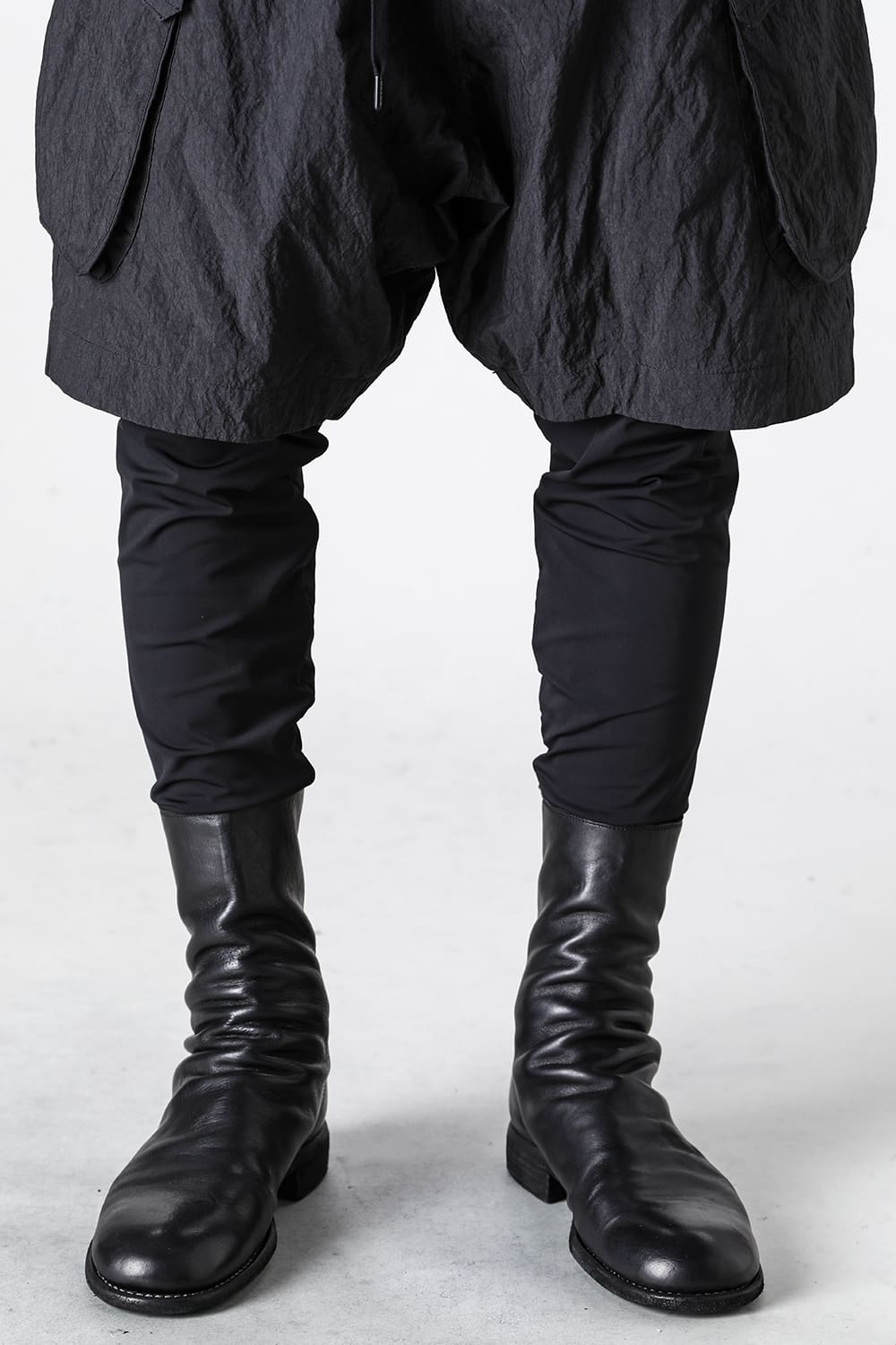 Layered pants Shrink cotton / nylon Black