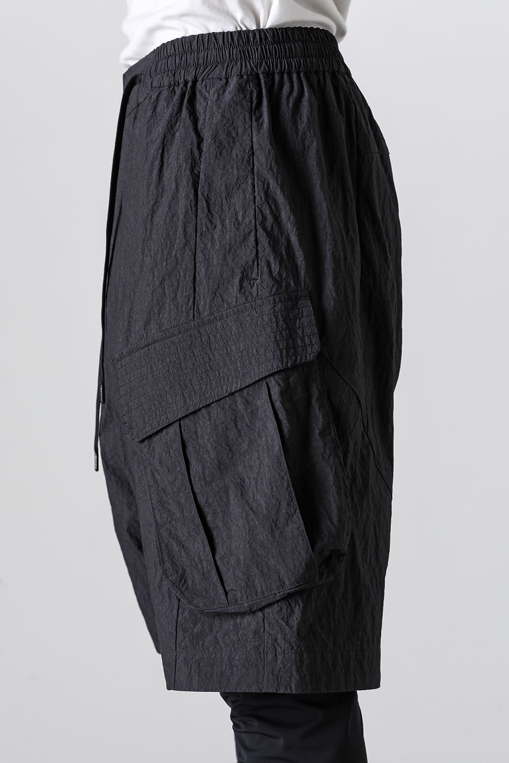 Layered pants Shrink cotton / nylon Black