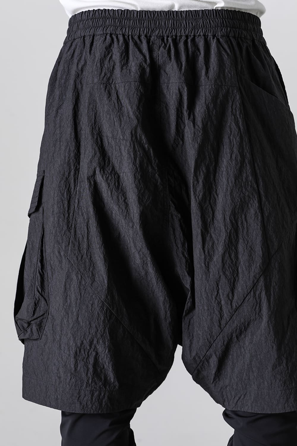 Layered pants Shrink cotton / nylon Black