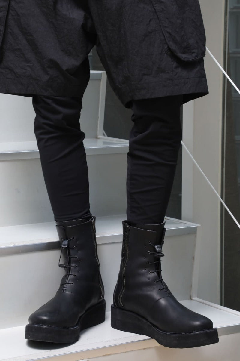 Layered pants Shrink cotton / nylon Black