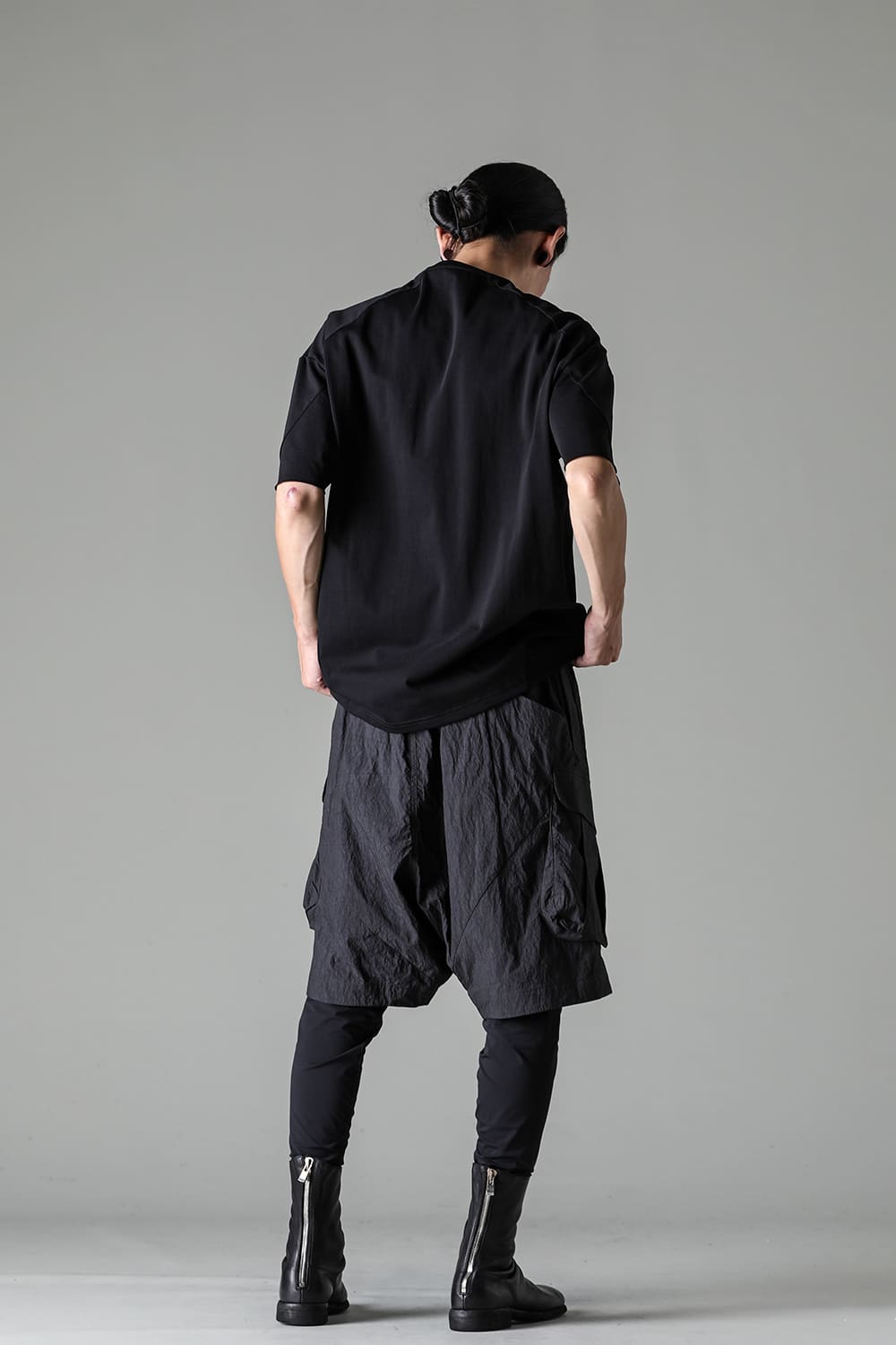 Layered pants Shrink cotton / nylon Black