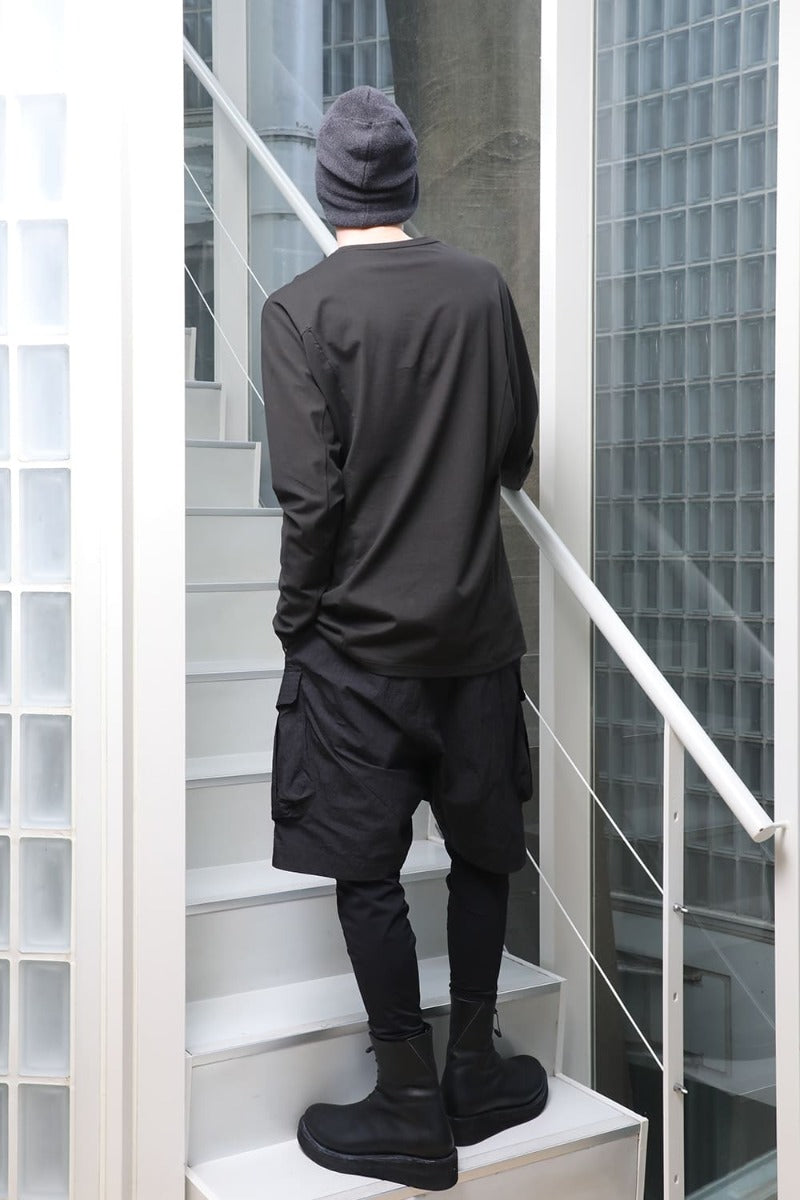 Layered pants Shrink cotton / nylon Black