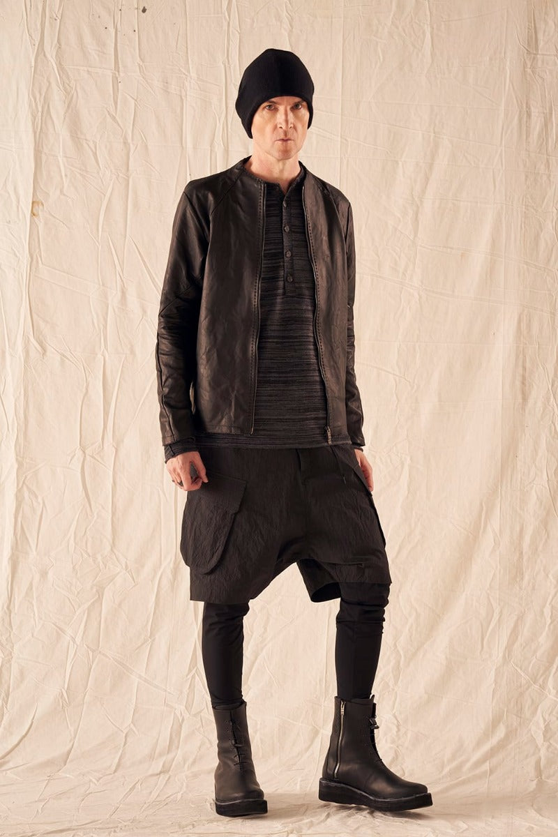 Layered pants Shrink cotton / nylon Black