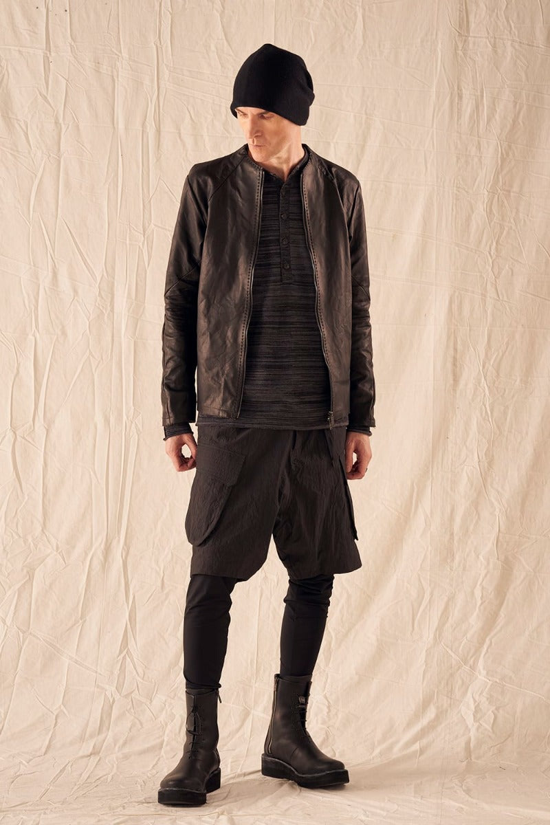 Layered pants Shrink cotton / nylon Black