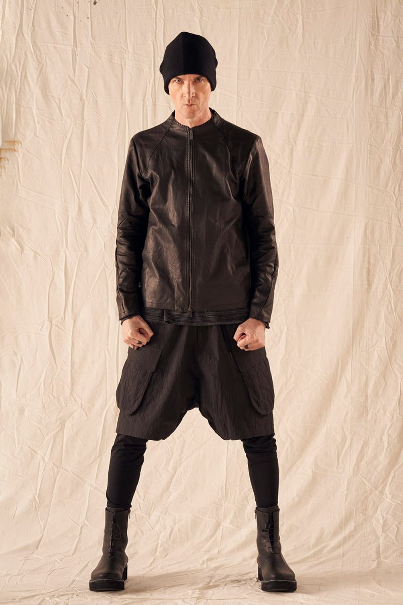 Layered pants Shrink cotton / nylon Black